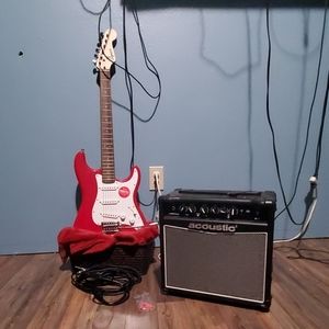 Guitar with all the equipment you need to play